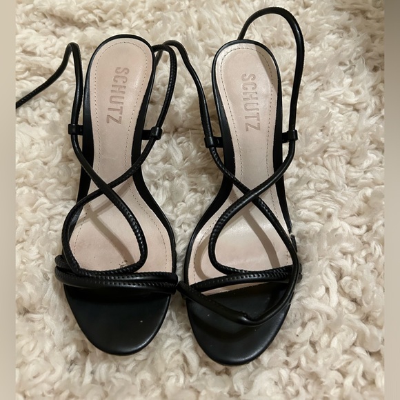 SCHUTZ Shoes - SCHUTZ Black Strappy Heeled Sandals
